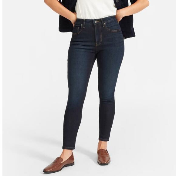 Everlane The High-Rise Stretch Skinny Jean Dark Wash Size 28 - Picture 1 of 8